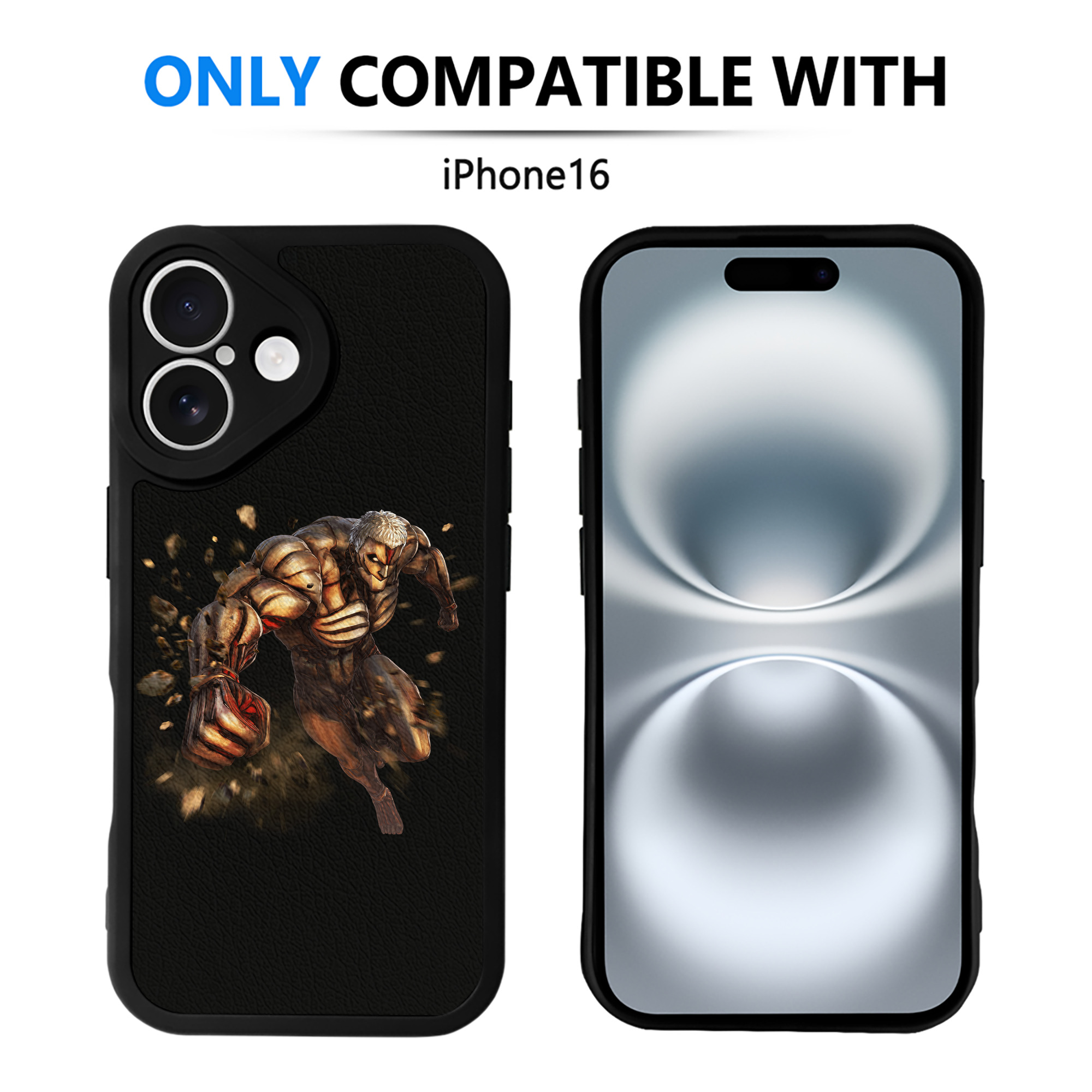 （画像用） 進撃の巨人 Attack on Titan 【iPhone 16シリーズ対応】シリコンスマホケース（レザー調） 材質：シリコン
